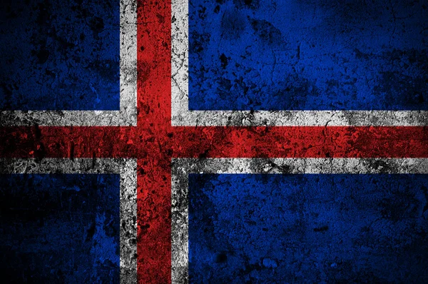 Grunge Flagge von Island mit Hauptstadt in Reykjavik — Stockfoto