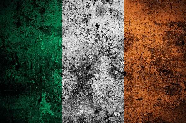 Grunge flag of Ireland with capital in Dublin — Stock Photo, Image