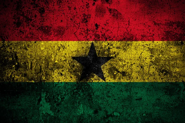 Bandeira grunge de Gana com capital em Accra — Fotografia de Stock