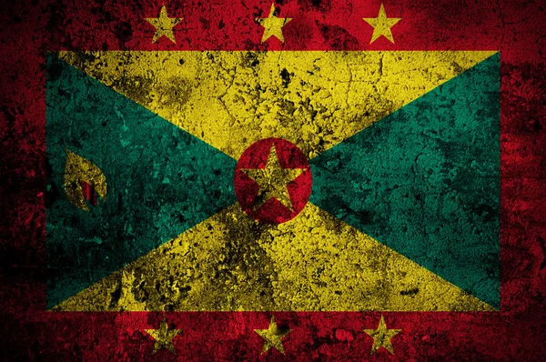 格林纳达首都圣乔治与的 grunge 旗帜 — 图库照片
