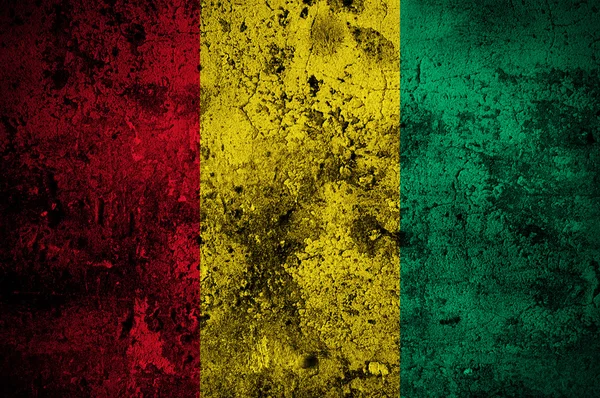 Grunge flag of Guinea with capital in Conakry — Stock Photo, Image