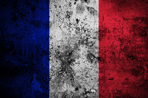 Grunge flag of France with capital in Paris — Stock Photo, Image