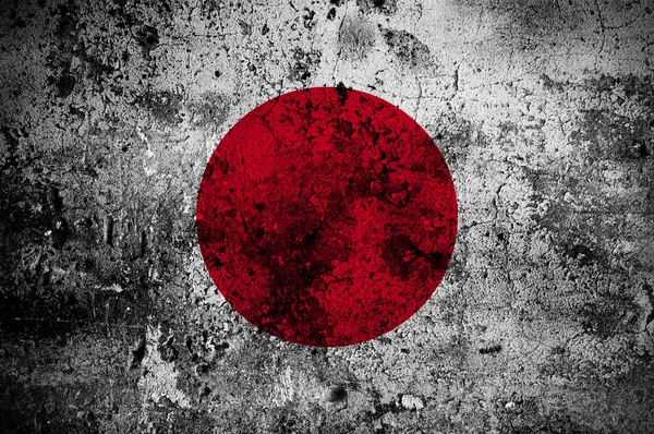 Grunge flag of Japan with capital in Tokyo — Stock Photo, Image