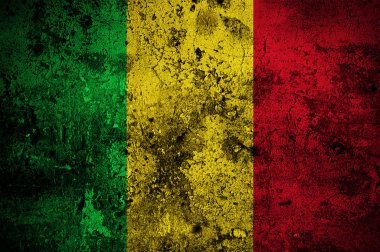 başkenti Bamako ile Mali Grunge bayrağı