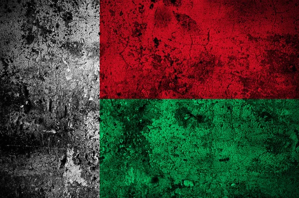 Grunge vlag van Madagaskar met als hoofdstad Antananarivo — Stockfoto