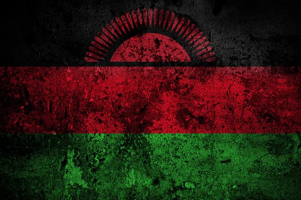 Grunge Flagge von Malawi mit Hauptstadt in lilongwe — Stockfoto