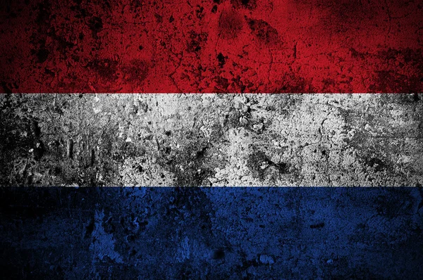 Grunge flag of The Netherlands with capital in Amsterdam — Stock Photo, Image