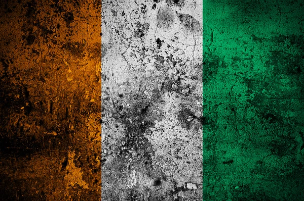 Grunge flag of Cote d'Ivoire with capital in Yamoussoukro — Stock Photo, Image