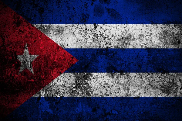 Grunge flag of Cuba with capital in Havana — Stock Photo, Image