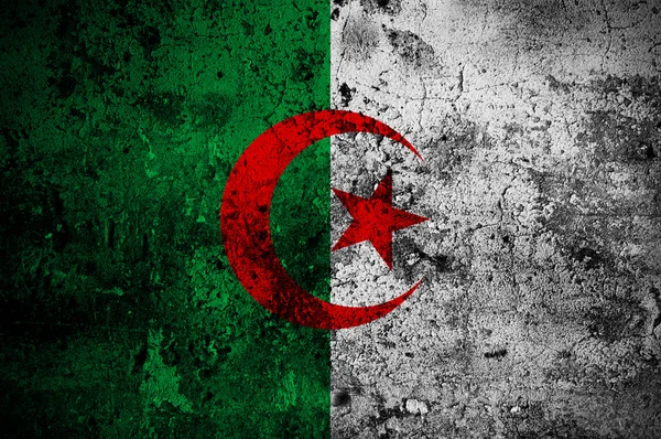 Bandiera grunge dell'Algeria con capitale ad Algeri — Foto Stock