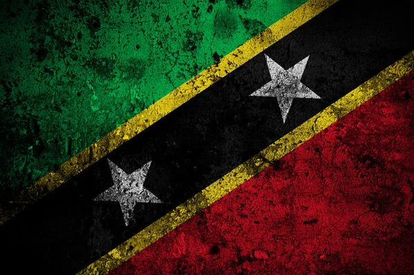 Grunge tőke Basseterre Saint Kitts és Nevis zászlaja — Stock Fotó
