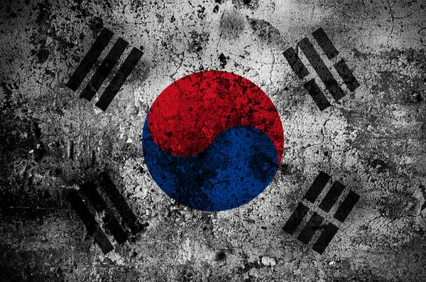 Bandeira grunge da Coreia do Sul com capital em Seul — Fotografia de Stock