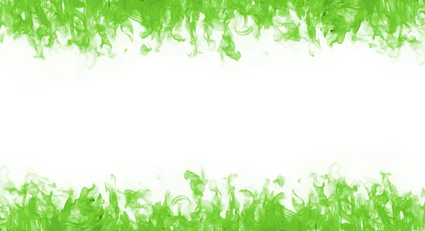 Greem flames on white backgound — Stock Photo, Image