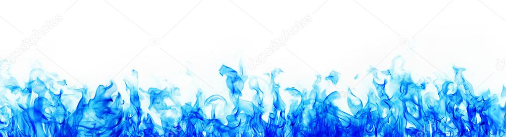blue fire on white background