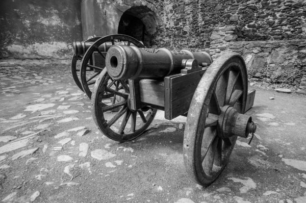 Canons in courtyard of castle