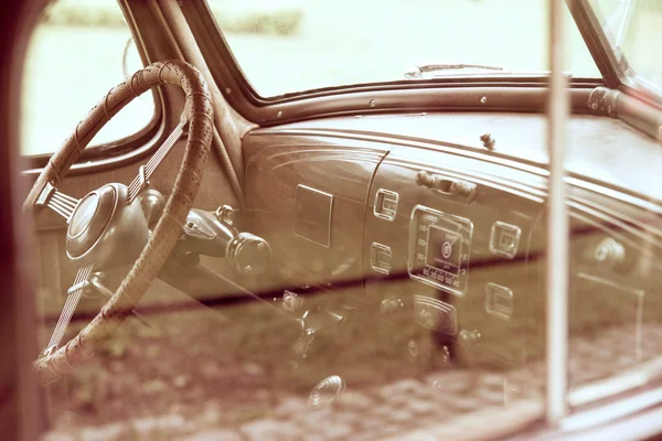 Close-up de detalhes de carros americanos vintage — Fotografia de Stock