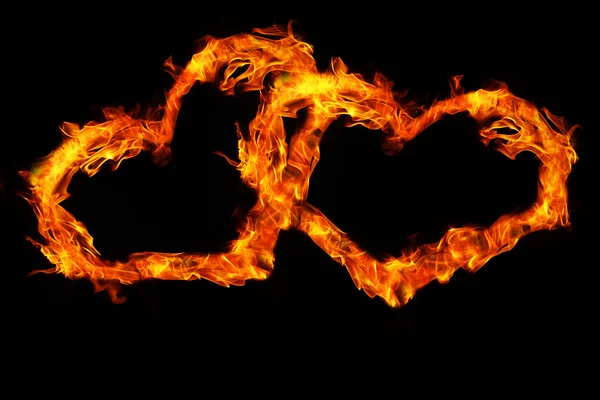 Herzen in Flammen — Stockfoto