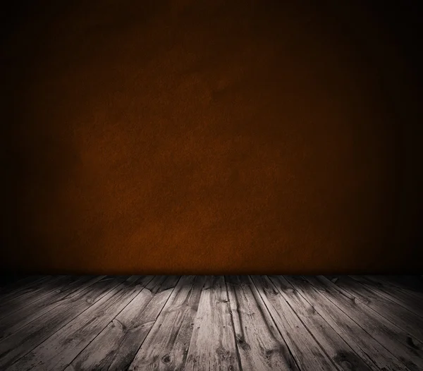 Parete d'oro e pavimento in legno sfondo interno — Foto Stock