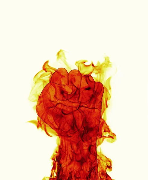 Inferno Fire fist on white background — Stock Photo, Image