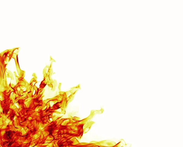 Fuego llamas marco sobre fondo blanco — Foto de Stock