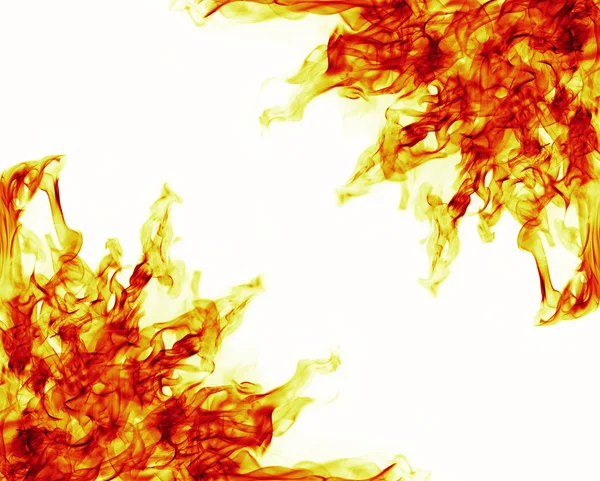 Fire frame flames on white background — Stock Photo, Image