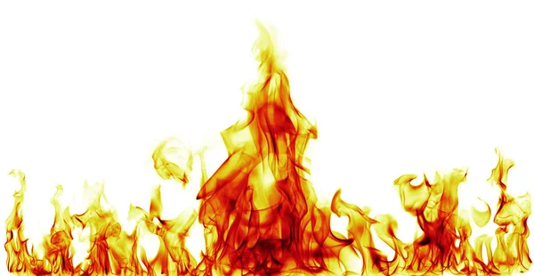 Fire flames on white background — Stock Photo, Image