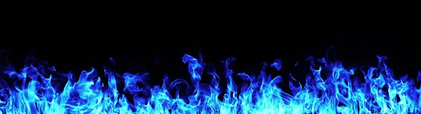 Fiamme di fuoco blu su sfondo bianco — Foto Stock