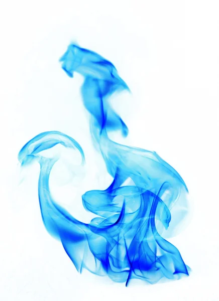 Blue Fire flames on white background — Stock Photo, Image