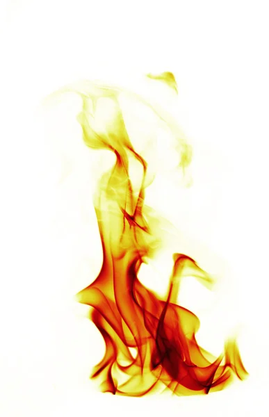 Fire flames on white background — Stock Photo, Image