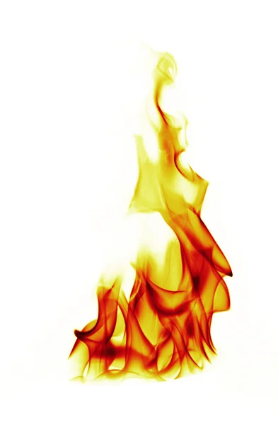 Fire flames on white background — Stock Photo, Image