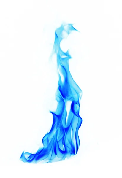 Blue Fire flames on white background — Stock Photo, Image