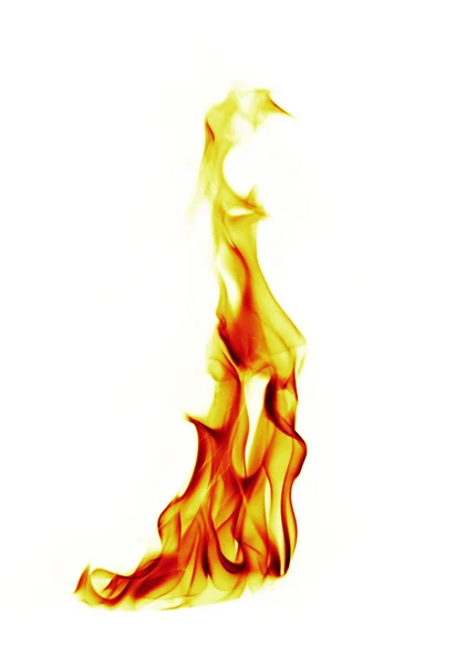 Fire flames on white background — Stock Photo, Image