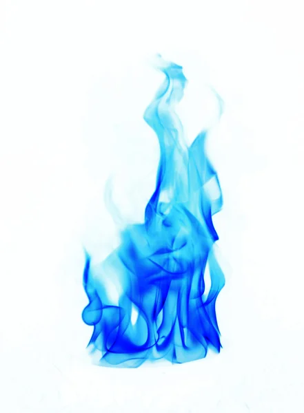 Blue Fire flames on white background — Stock Photo, Image