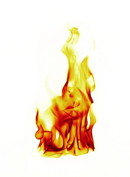 Beyaz arkaplanda yangın alevleri — Stok fotoğraf