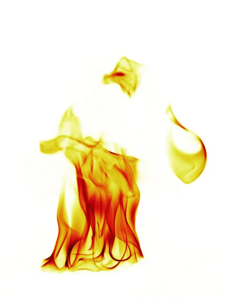 Ogień płomienie na białym tle — Zdjęcie stockowe