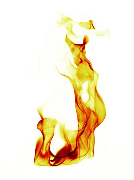Tűz lángok fehér háttér — Stock Fotó
