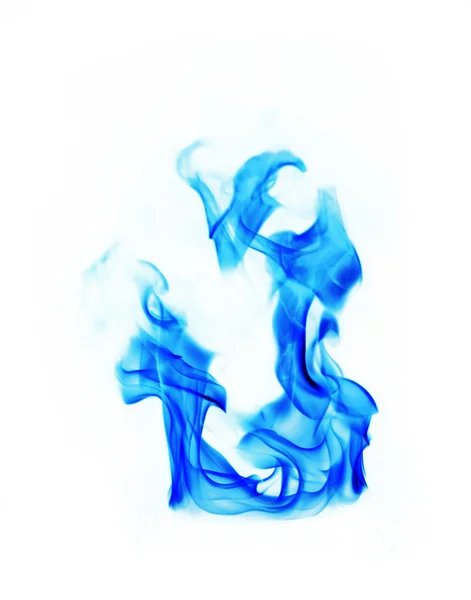 Blue Fire flames on white background — Stock Photo, Image