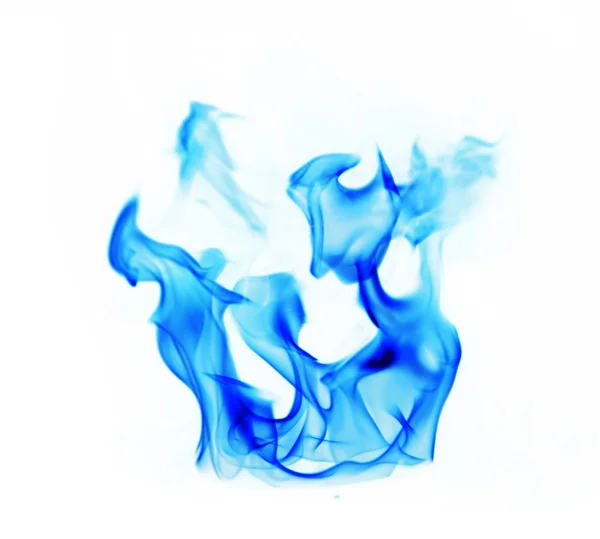 Blue Fire flames on white background — Stock Photo, Image