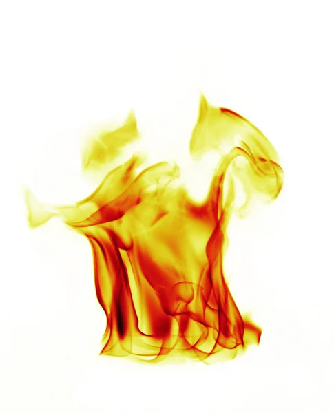 Flammen auf weißem Hintergrund — Stockfoto