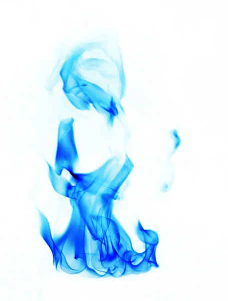 Blue Fire flames on white background — Stock Photo, Image