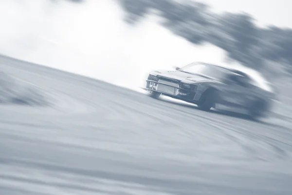 Very fast driving, motion blur drift vintage — Stock Photo, Image