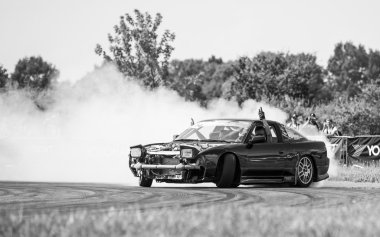 Wroclaw, Polonya - 26 Temmuz 2014: Japonya otomobil Festivali 26 Temmuz 2014 Wroclaw, Polonya drift