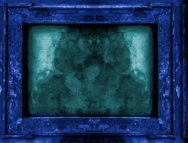 Deep blue old gothic frame — Stock Photo, Image