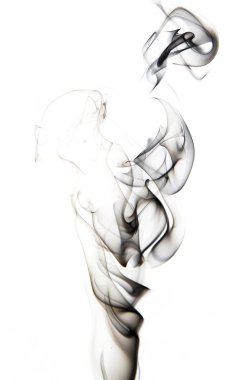 Beyaz arkaplanda soyut duman