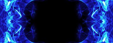 soyut yangın buz enerji çerçeve siyah arka plan üzerine