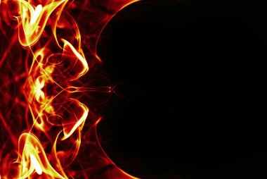 siyah bacground karede soyut yangın