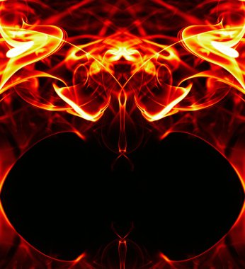 Siyah arkaplanda ateş çerçevesi