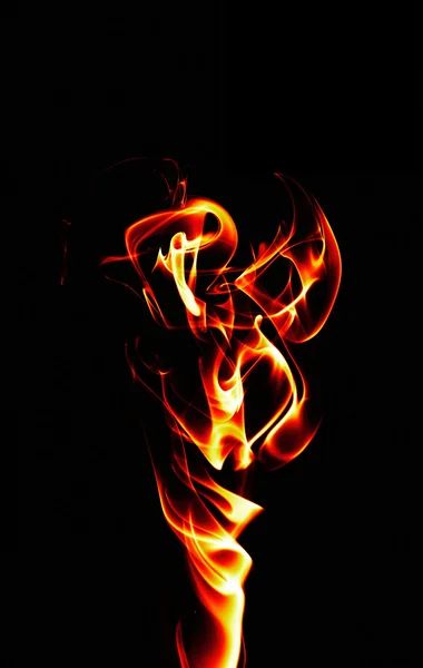 Streszczenie Ogień płomienie na czarnym tle — Zdjęcie stockowe