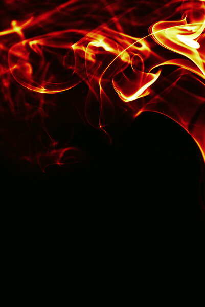 Abstract fire frame on black bacground