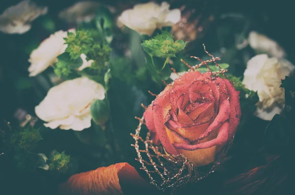 Ξηρό κόκκινο τριαντάφυλλο φόντο vintage — Φωτογραφία Αρχείου